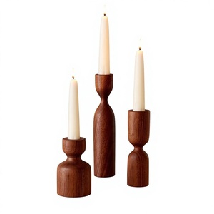 Natural Solid Wood Candle Stand for Tealight and <b>Pillar</b> Candles Premium Wooden Candle Holder Craft for Wedding Party Decoration - Product Image 1