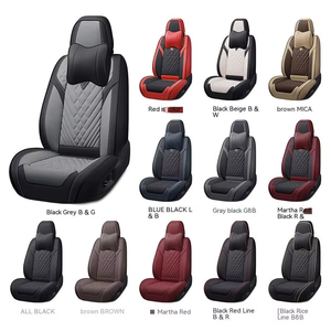 Housse de siège de <span class=keywords><strong>voiture</strong></span> universelle, luxe, confortable, en cuir noir et rouge, <span class=keywords><strong>pour</strong></span> cinq sièges, ensemble complet, sièges avant et arrière <span class=keywords><strong>pour</strong></span> <span class=keywords><strong>voiture</strong></span> - Product Image 5