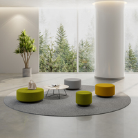 Sofa de bureau modulaire multi-tailles avec pouf ottoman rond pour hall d'accueil, réception et projets commerciaux