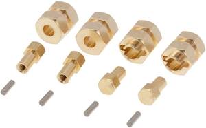 4 Piezas de Cubos de Rueda Hexagonales Extendidos de Vinilo Dorado de 7mm y 8mm de Grosor para Coche RC Crawler <span class=keywords><strong>AXIAL</strong></span> <span class=keywords><strong>SCX24</strong></span> 1/24 +5mm Controlados por Aplicación de 3 Canales - Product Image 3