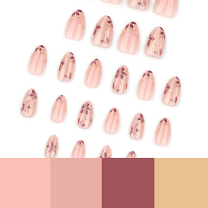 Nouveaux styles d'<span class=keywords><strong>ongles</strong></span> artificiels en amande, œil de chat français, rose, de haute qualité, vente en gros, ensemble d'<span class=keywords><strong>ongles</strong></span> artificiels à presser avec <span class=keywords><strong>colle</strong></span> - Product Image 4