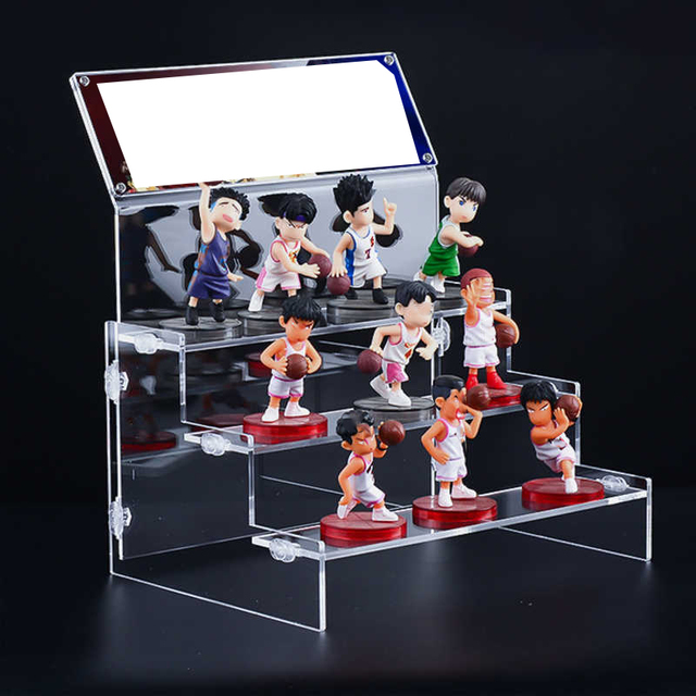 Tiered Acrylic Display Stand Riser Mini Bottle Doll Stair Riser 3 Tier Display Stand Acrylic Risers for Food Perfume Figure