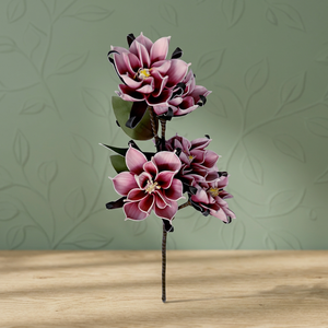 <b>Artificial</b> <b>Flower</b> Factory Handmade Plastic Magnolia <b>Flower</b> Stem Purple Modern Style for Wedding Vase Arrangement Home Office - Product Image 3