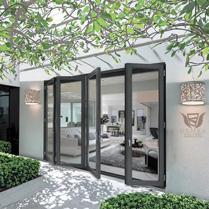 DEMEA Moderne Étanche Résidentiel Patio Balcon Porte En Aluminium Cadre Panneaux En Verre Trempé Extérieur Accordéon Porte Pliante - Product Image 3
