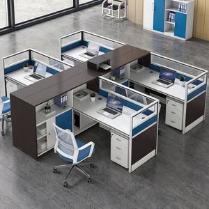 Solution de <span class=keywords><strong>bureau</strong></span> tout-en-un, moderne, écologique, en bois, modulaire, poste de travail de <span class=keywords><strong>bureau</strong></span> pour 6/8 personnes, cloisons en verre insonorisées - Product Image 3