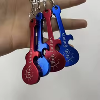 Benutzer definierte Logo Gravur Aluminium Gitarre Schlüssel ringe Bierdeckel Mini Opener Schlüssel bund