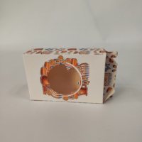 Boîte d'emballage pour gâteau roulé en matériaux recyclés, avec fenêtre transparente, en carton blanc PET, pour pâtisserie, dessert, emballage cadeau
