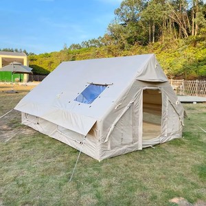 Cabane de camping portable personnalisable de 12 m² en tissu Oxford double couche, deux chambres, salon, imperméable 3000 mm+ - Product Image 3