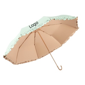 Paraguas <span class=keywords><strong>de</strong></span> Encaje Estilo Princesa Coreana para Mujer, Gancho Dorado y Revestimiento <span class=keywords><strong>de</strong></span> Gel <span class=keywords><strong>de</strong></span> Color, Protección UV, Sombrilla Plegable Creativa - Product Image 6