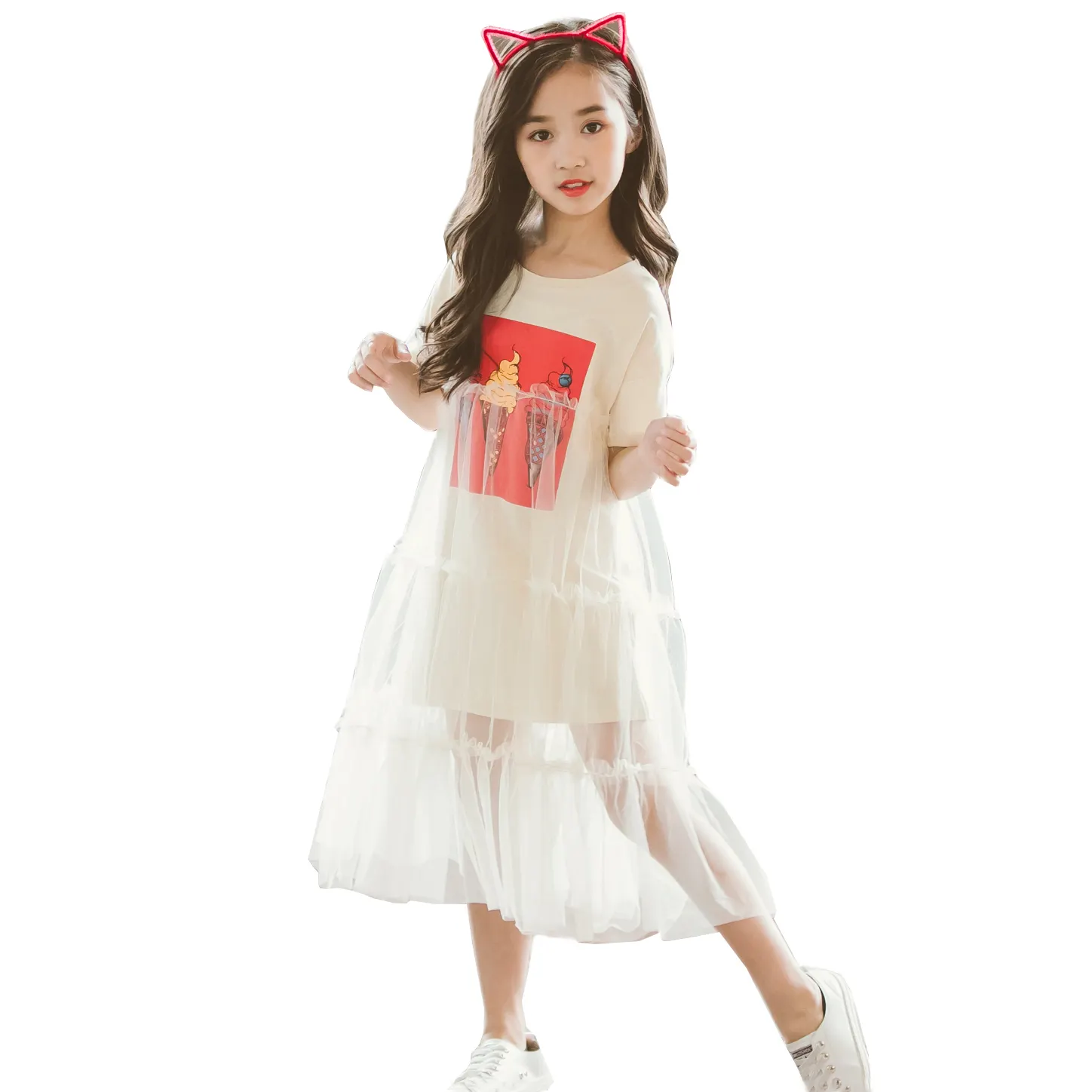 ชุดเดรสเกาหลีสำหรับเด็กผู้หญิงชุดเดรสสไตล์เกาหลีสำหรับงานปาร์ตี้แต่งระบายสำหรับเด็กผู้หญิงภาพดอกไม้