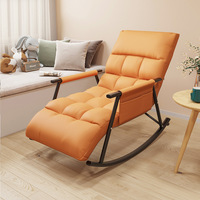 Brun en bois Offre Spéciale/chaise berçante moderne tissu de dossier gris pour le salon