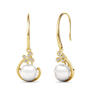 Pendientes de gancho de perlas clásicas Daisini adornados con cristales de Swarovski Pendientes de plata 925 hipoalergénicos para <span class=keywords><strong>aniversario</strong></span> - Product Image 5