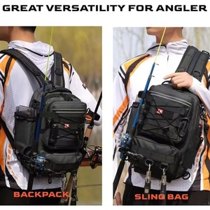 Muestra gratuita: Mochila de pesca con soportes para cañas, portabotellas y bolsa de almacenamiento para guardar equipo de pesca - Product Image 4