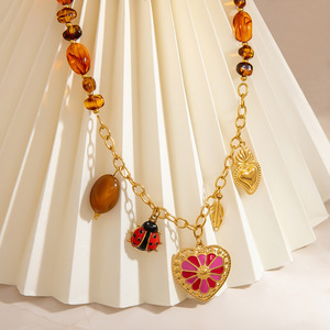 Collar de Acero Inoxidable con Colgante de Corazón, Estilo Otoño Invierno, Joyería para Mujer, Cadena de Moda INS - Product Image 2