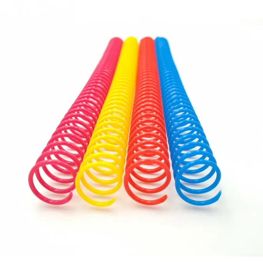 discount price blue red yellow 28 mm Spiral Coil Binding Ring Spiral plastic coil for notebook