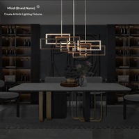 Luminaire suspendu LED en alliage d'acier inoxydable de style nordique postmoderne, utilisé pour les escaliers, les restaurants, les bars, éclairage d'ambiance