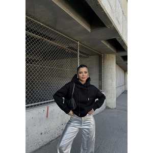 Sweat-shirt à capuche brodé Eyyo noir pour femmes - Product Image 5