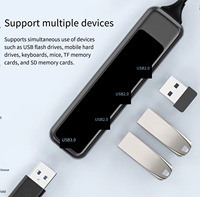 Station d'accueil USB 3.0 avec concentrateur d'alimentation externe, adaptateur pour ordinateur portable, lecteur de carte Type-C, 4 ports USB, modèle H-388
