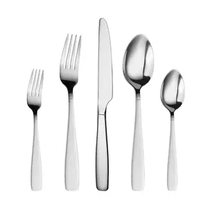 Restaurant Besteck Messer Gabeln und Löffel Benutzer definiertes Logo 5 Stück Besteck Edelstahl Besteck Set