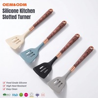 Spatule en silicone pour poêles antiadhésives, résistante à la chaleur, sans BPA, ustensile de cuisine, spatule solide pour poisson, œufs, crêpes, ODM OEM