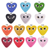 12 couleurs coeur oeil fer sur Patch bricolage vêtements accessoires Appliques dessin animé brodé étoile oeil coeur broderie patchs