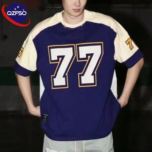 Usine grande taille Logo personnalisé ample décontracté Sport t-shirt Vintage polyester deux tons t-shirt Streetwear maillot avec impression de numéro - Product Image 2