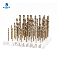 19 Pièces Din338 standard HSS M35 entièrement moulu fini ambre tige droite foret hélicoïdal pour le perçage en métal