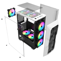 Boîtiers d'ordinateur tours armoire de jeu avec ventilateur rgb argb refroidisseur de processeur alimentation service préinstallé ensemble d'ordinateur complet construire