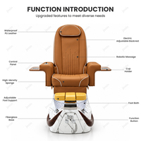 Fauteuil de pédicure et de massage JOXIN avec bain de pieds à remous LED 7 couleurs, massage du dos et des mains, siège électrique réglable, chaise de salon de manucure