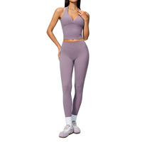 Nouveau Tissu Brossé Uni Anti-Transpiration à Texture Crémeuse, Col en V Profond, Style Halter, Taille Haute, Effet Sculptant et Rehausseur de Hanches