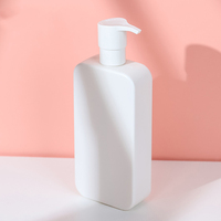 Flacon pompe carré en plastique PE blanc mat de luxe 250 ml 350 ml 500 ml 16 oz pour shampoing, après-shampoing et gel douche