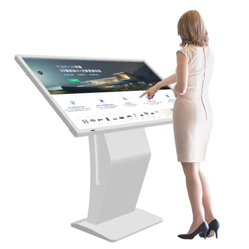Wifi 32 43 55 Inch Vloerstaande Touch Screen Reclame Software All In One Pc Touch Screen Kiosk Reclame Display kiosk