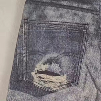 Jeans en denim brut taille haute coupe bootcut, vente en gros ODM, avec rivets, style Hip Hop, motif imprimé personnalisé, pour hommes