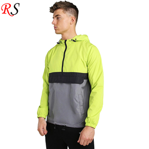 Wholesale Colorblock <strong>Mens</strong> Nylon Cotton Lined Windbreaker Shorts Custom Logo <strong>Cagoule</strong> - Product Image 1