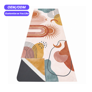Serviette de yoga en microfibre antidérapante absorbant la transpiration avec logo personnalisé et poches d'angle – Idéale pour le Pilates, le <span class=keywords><strong>studio</strong></span> et l'entraînement à domicile - Product Image 1