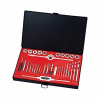 Kit de 34 pièces de tarauds et filières métriques M3-M12 avec forets, outils de filetage en acier à roulements, porte-filières, clé à taraud et mallette pour le métal