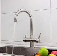 Nouveau robinet de filtre à eau moderne 3 en 1 en acier inoxydable avec vannes en céramique à 3 voies et évier de cuisine à trou unique