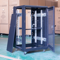 Armoire serveur réseau 18U profonde 1000 mm, rack sur pied, 19 pouces ANSI/EIA RS-310-D, porte en verre trempé, haute qualité