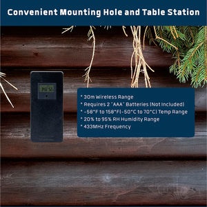 Alta/baixa temperatura exterior temperatura de aviso umidade controlador com rádio sensor despertador estação meteorológica sem fio - Product Image 4
