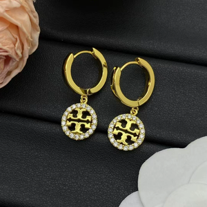 Boucles d'oreilles de luxe en acier inoxydable, serties de zircon, bijoux haut de gamme, hypoallergéniques, vente en gros - Product Image 6