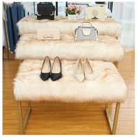 Tapis de sol multifonctionnel en peluche solide, antidérapant, en fausse fourrure de mouton rose, pour salon
