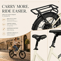 Vélo Électrique Urbain ZUMI OEM ODM 20 Pouces avec Cadre Abattable, Batterie Intégrée, Frein à Disque et Porte-Bagages Arrière pour Adultes