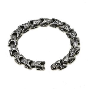 Pulsera Vikinga para Hombre, Acero Inoxidable, Joyería Pagana Nórdica, Estilo Gótico Biker, Cadena para Muñeca, Accesorio Medieval de Guerrero Nórdico - Product Image 2