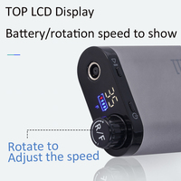 Machine à ongles sans fil 85W, acier inoxydable, rechargeable USB-C, portable, écran LCD numérique, haute vitesse 0-35000 tr/min