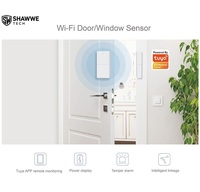 Sensor Gerak PIR Pintar Tuya WiFi Nirkabel untuk Pintu/Jendela, Kontrol Jarak Jauh via Aplikasi, Alarm Suara Portabel ABS, Jangkauan Deteksi 100-200m
