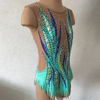 Robe de patinage sur glace, robe de Performance, costume de danse et de Ballet, justaucorps de gymnastique rythmique pour filles