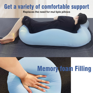 Ergonomic Full Body Pregnancy Pillow - Multi-Purpose <b>Memory</b> <b>Foam</b> Support Pillow for Back, Hip, Leg & Neck Pain Relief - Product Image 4
