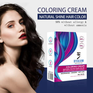 500ml * 2 Dyeglow Black Dye für Haare mit Pflanzen extrakt Haarfarbe Creme Kein Ammoniak für lang anhaltende Farbe Shine Original Factory - Product Image 1