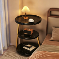 Table d'appoint vintage pour chambre à coucher, étagère de rangement multi-niveaux, table basse pour canapé, table d'angle pour petit appartement, bois 3