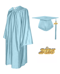 Túnica <span class=keywords><strong>de</strong></span> Graduación Unisex <span class=keywords><strong>de</strong></span> Alta Calidad, Brillante, Tejida, 100% Poliéster, con Borla y Birrete para Ceremonia <span class=keywords><strong>de</strong></span> Graduación <span class=keywords><strong>de</strong></span> Secundaria - Product Image 2